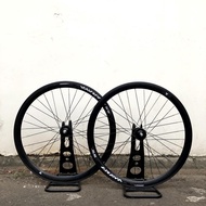 wheelset araya ks40 32 hole spoke aero pipih fixie sepasang - veestore01