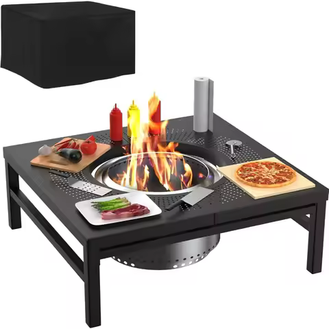45Inch Fire Pit Surround Tabletop for Solo Stove Yukon/Bonfire/Tiki Accessories Smokeless Fire Pit T