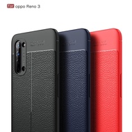OPPO reno 3 Leather texture Case Soft TPU PU leather Oppo reno 3 reno 3 Casing Silicone Back Phone Cover