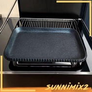 [Sunnimix2] Rectangular Grill Pan Sturdy Cast Griddle for Outdoor BBQ Camping