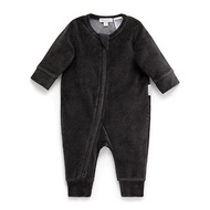 澳洲Purebaby有機棉嬰童拉鍊連身衣/包屁衣3M~1T 黑色絨布