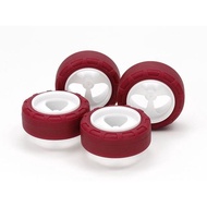 Tamiya Low Friction Small Dia. Narrow Tires (24mm) & 3-Spoke Wheels - 95634