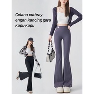 Highwaist Flare Leggings / Cutbray Leggings, women's yoga pants, women's trousers, high waist yoga p