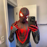 Kostum Cosplay Miles Morales Zentai Lycra Spandex Halloween Costume Superhero Bodysuit Jumpsuit Dewasa Kanak
