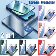 Clear Transparet 360 Full Protective Casing + Screen Protector Samsung S22 Ultra S21 Plus A10s A20s Front Screen+Back Matte Case