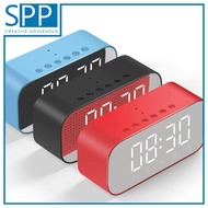 SPP Multi-functional Temperature Mirror Alarm Clock Wireless Bluetooth Speaker