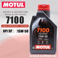 Motul 7100 15W50 10W40 Fully Synthetic 4T Engine Oil Minyak Hitam Motor Yamaha Y15ZR 1L Kapcai Tahan