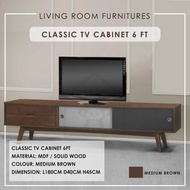 KABINET TV 6 KAKI/RAK TV/STORAN MEDIA/CLASSI TV CABINET 6 FT/TV RACK/TV CONSOLE/TV STAND/MEDIA STORA