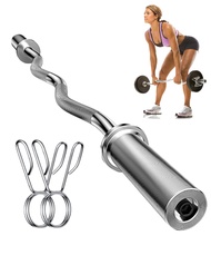 OKUGAFIT 47" Olympic EZ Curl Bar for 2-inch Plates - Ez Bar - Ez Barbell Curl Bar for Weight Lifting