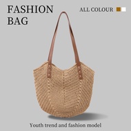 [48H Shipping] Unique straw bag, beach bag, vacation tote bag, cotton thread women's casual new vers