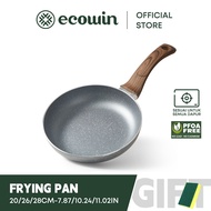 Ecowin Frying Pan Non-Stick Cookware Medical Stone Coated Gray Collection Suitable for All Stovetops
