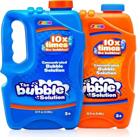 JOYFY 2 Bottles Bubbles Refill Solutions 64 oz (up to 5 Gallon) Concentrated Solution for Bubble Mac