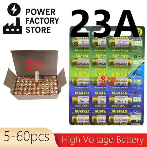 5-60pcs Long-Lasting 12V 23A Alkaline Battery A23/E23A/K23A/L1028 LR23 58mAh for Remote/Doorbell/Toy