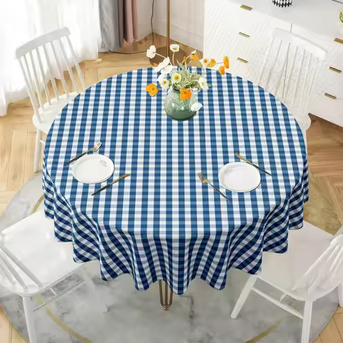 2D flat-printed round tablecloth, 1 piece, 59X59 inches / 150X150 centimeterszyc