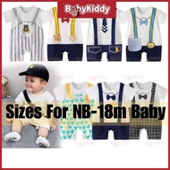 (0-18months) Newborn Romper Jumpsuit Formal Set Baby Boy Fashion Gentleman Clothing One Piece Cloth