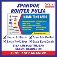 Spanduk Sepanduk Banner Baner Bener Benner Backdrop Plang Poster Promosi Usaha Jual Jualan Agen Puls