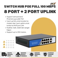 Switch Hub PoE 8port+2 Port Uplink 100mbps Full PoE Port