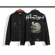 20SS Palm Angels 俘虜骨頭字母水洗做舊牛仔夾克外套M-XXL