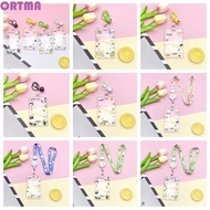 ORTMA Cartoon Acrylic Card Holder, Panda Bear Rabbit Card Case, Portable Bell Elastic Buckle Korean 