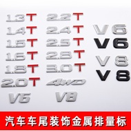 Car Sticker 3D Metal Car Sticker Car Sticker Creative Modified Displacement Tail Sticker 1.8 T2.0 T3