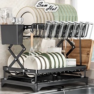 Rak Pinggan Stainless Steel Dish Rack Rak Sinki Dapur Storage Rack Kitchen Dish Drainer Rak Dapur Ut