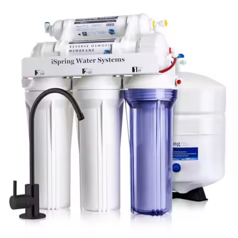 RCC7-BLK NSF/ANSI 58 Certified 5-Stage Reverse Osmosis System RO Water Filter System Under Sink Drin