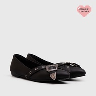 Mufla Flat Shoes Genuine Leather Black Women Flats Ballet Flats