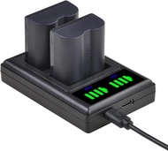 2-Pack CGR-S006a CGA-S006 Battery + LED Dual Charger for Panasonic Lumix DMC-FZ7, DMC-FZ8, DMC-FZ18,