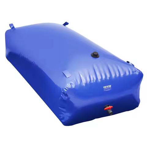 VEVOR 1000L/264 Gallon Water Storage Bladder RV Water Tank 1000D Blue PVC Collapsible Water Storage 