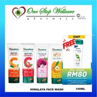 HIMALAYA FACE WASH (BRIGHTENING VITAMIN C ORANGE/STRAWBERRY/NATURAL GLOW ROSE/TURMERIC) 100ML