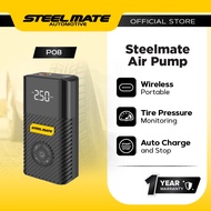Steelmate Portable Mini Tire Inflator/Air Pump PO8 | 4 in 1 with LED Display Powerbank Car Motorcycl