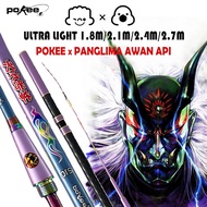 POKEE Joran 3/7 Ultra Light 1.8m/2.1m/2.4m/2.7m ( PANGLIMA AWAN API) Udang Galah Telescopic Rod Praw