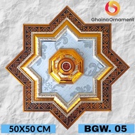 Ornamen Lampu PVC Fitting Hias Grc/Gypsum Ukuran 50CMx50CM Bahan Figura Premium KODE BGW 50X50