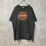 古著亞特蘭大賽車場短袖 T 卹，背面印有賽車圖案，黑色，XL 碼