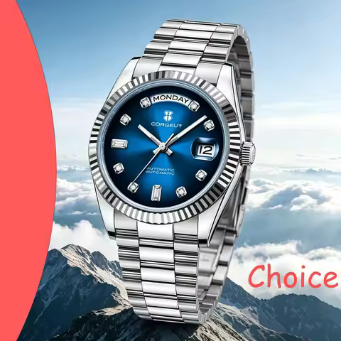CORGEUT 36/39MM Luxury NH36 Automatic Mechanical Men's Watches Sapphire Glass Steel Case Date of the