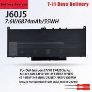 J60J5 7.6V 55WH For Dell Latitude Laptop Battery E7470 E7270 7470 7270 Series Type 0MC34Y MC34Y R1V8