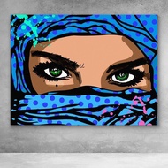 Burka Girl Pop Art Modern Canvas Art Poster For Office Home Bedroom Wall Decor