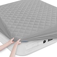 Queen Mattress Pad,Quilted Fitted Mattress Topper Deep Pocket Air Mattress Cover,Soft &amp; Breathable Thick Queen Size Mattress Pad with Deep Pocket Fits Up to 24 Inch,(Queen,Grey)