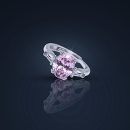 Sakura Pink with Tapered Baguette Diamond Solitaire Ring