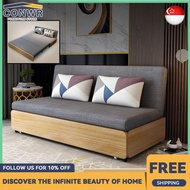 Sofa Bed Living Room Foldable Day-bed Multifunctional Sofa Bed Solid Wood with Storage