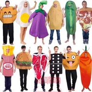萬聖節COS蟑螂茄子蛋糕漢堡薯條創意服男女年會派對搞怪表演服裝