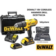 (100% Original) Dewalt 18V Cordless/Battery Hammer Drill Complete Set With 109pcs Drill Bit Set DCD7