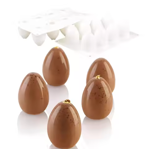 Meibum 8 Cavity 3D Easter Egg Shape Silicone Cake Mold Chocolate Cupcake Mould French Dessert Truffl