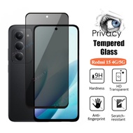 For Redmi 15 13 12 13x 4G 5G Privacy Tempered Glass Screen Protector Anti Peek Privacy Film Protecti