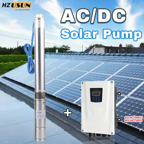2 HP 3'' AC DC Hybrid Solar 200FT Deep Well Pump for Irrigation 110V 220V 1 Phase On Off Grid Solar 