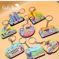 Hanoi Souvenir Wooden Keychains - Handmade Wooden Keychains - Vietnamese Souvenir Gifts