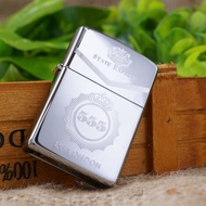 Bật lửa Zippo bạc khắc ba số 555 chính hãng Mỹ Chrome High Polished C-15 vỏ dày mã vạch kiểm tra
