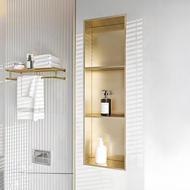 globalhouse980 Verno ชั้นวางของฝังผนังสเตนเลส304 3 ชั้น รุ่น ST04 12.5X28X90CM สีแชมเปญ