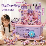 Kids Toolbox Toy Set with Electric Drill Repair Tool Kit Toy Engineer Pretend Play Toy Kid Toy Gift