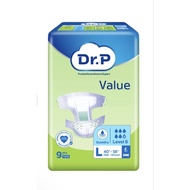 Dr. P Value Adult Diapers Size L 9's+2pcs (102-147cm / 40-58 inches)